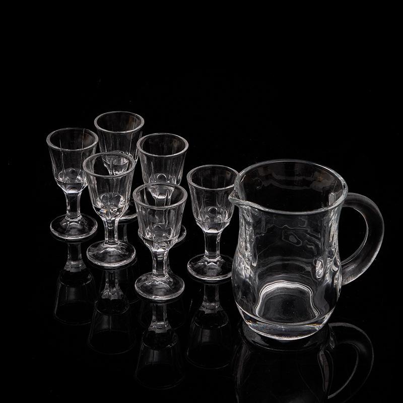 7pcs Wine Glass Set Small Cup Whiskey Transparent Drinkware Barware 10ml Shot Glass 100ml Flagon Glass Set with Gift 2025 New