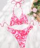 Micro Bikini Sexy Women Swimwear Print Halter Backless Thong Brazilian Swimwear Bikini Set Bikini Beachwear