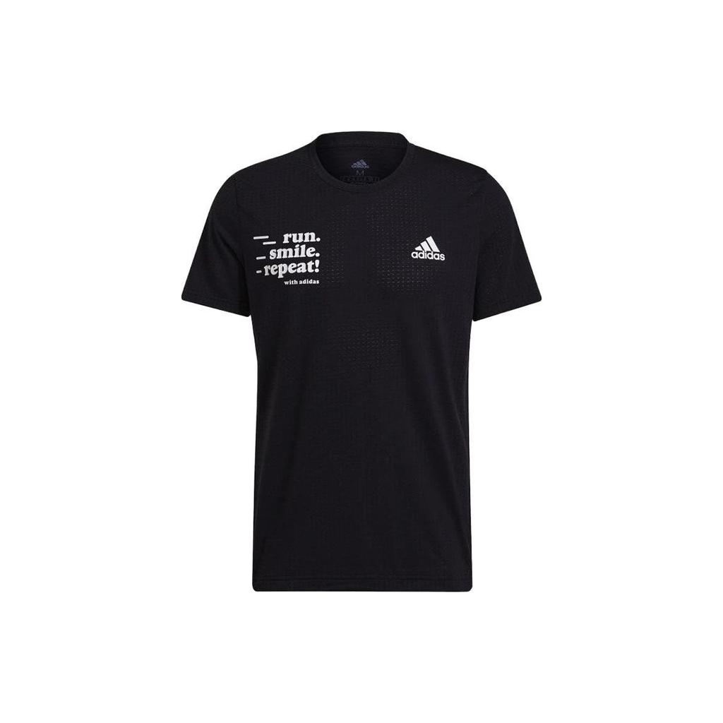 adidas T Shirts Men's Black Crew Neck Moderate Straight Fit GU0285