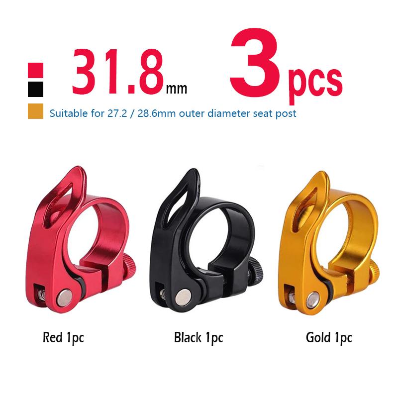 Pince de tige de selle de vélo en alliage d'aluminium à dégagement rapide, verrouillage de selle pour vtt 31.8mm 34.9mm
