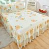 2 Layer Lace Bedspread Bed Skirt Style Bedcover 1.5/1.8/2 Meter Bed Dustproof Anti-skid Three Piece Pillowcases Bed Covers