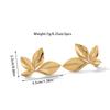 925 Silver Needle Korean Fashion Leaf Flower Earrings For Women Metal Earings Jewelry  Trending Women's Golden Color Earring
