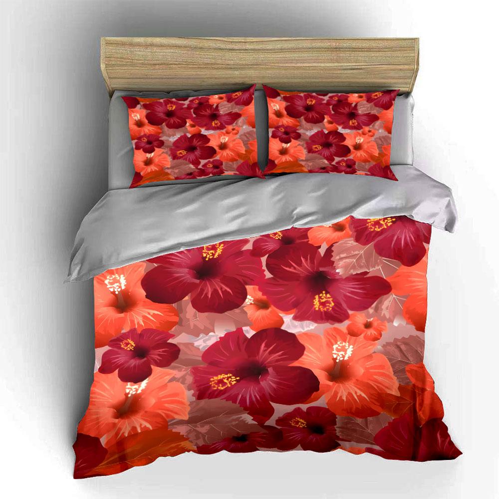 Tropical Floral Three-Piece Set  Kid'S And Adults' Bedroom Decor, Exquisite Three-Piece Bedding Set Gift