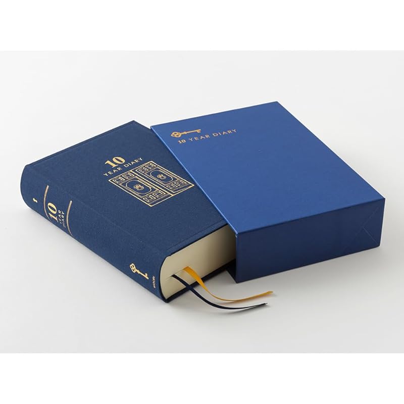 DESIGNPHIL MIDORI 10-Year Diary, Navy Blue Cover, 12397006