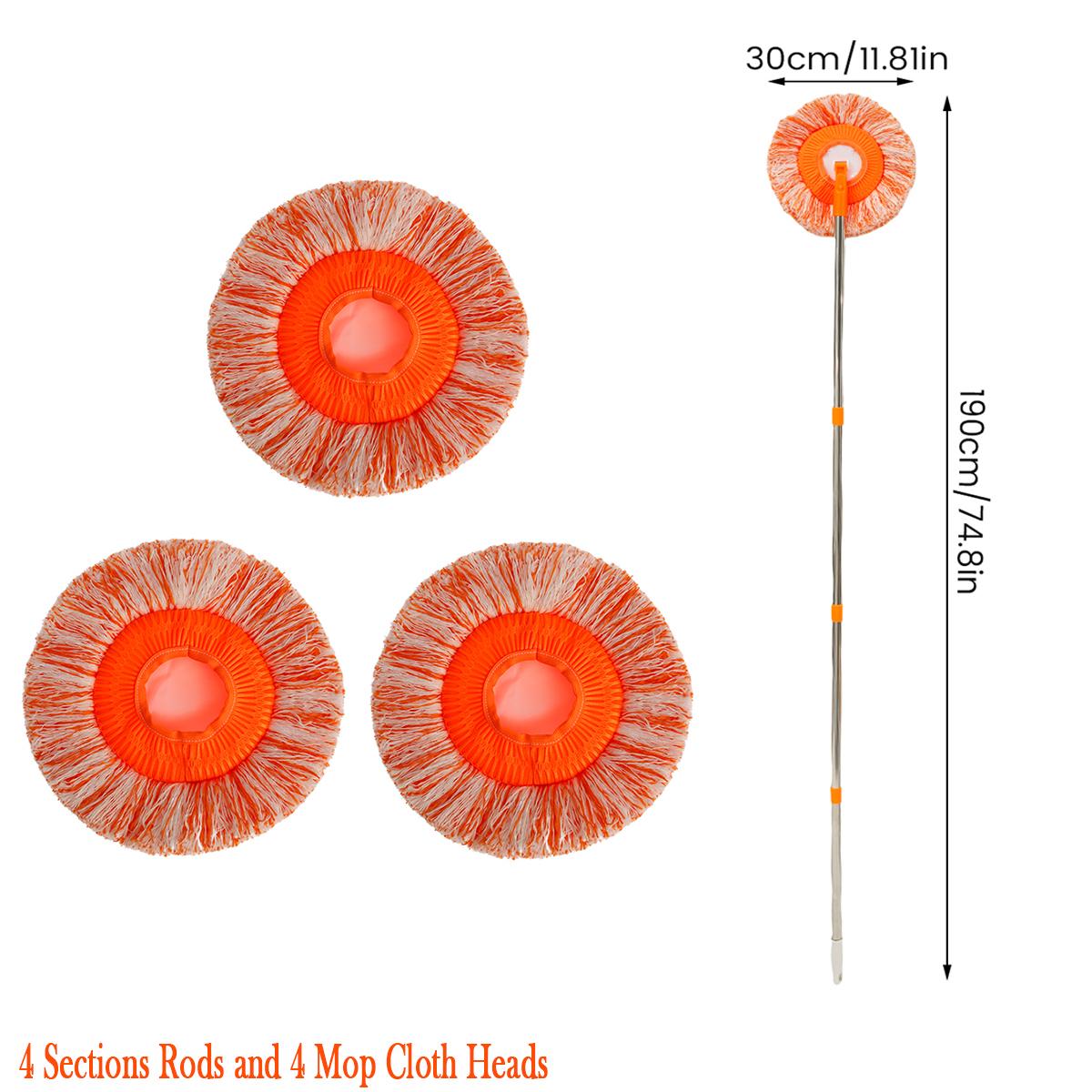 

Круглая швабра, вращающаяся на 360 градусов, швабра для уборки пыли из микрофибры, длина 190 см, подходит для мытья стен, потолков, окон