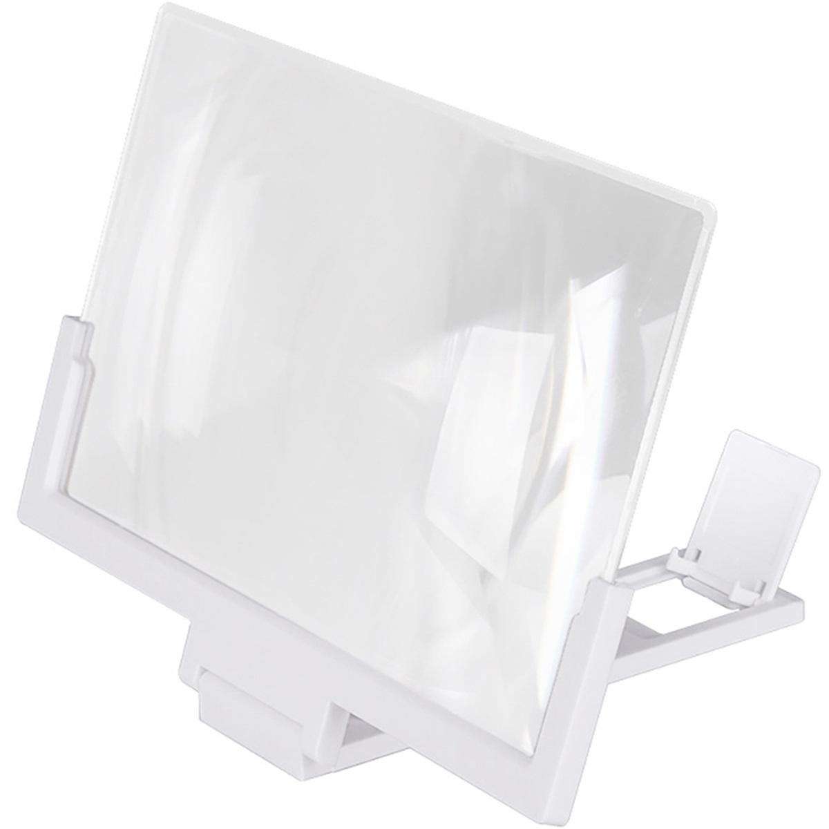 

Новый 3D-увеличитель экрана мобильного телефона 14-дюймовый HD-видеоусилитель со складным держателем, увеличительное стекло, подставка для смартфона белый