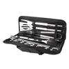 20pcs BBQ Grill Set Professional Stainless Steel Tongs Spatula Fork Brush Barbecue Tool Set for