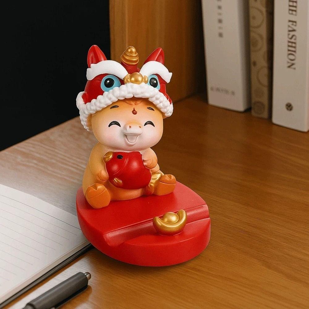 Festival Decorative Lion Dance Ornaments Mascot Mobile Phone Stand Spring Festival