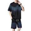 Men's Set Summer Short Sleeved Ice Silk Casual Two-piece Set