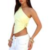 Women's Street Spice Top Slanted Shoulder Asymmetric Design Metallic Accessories Solid Colour Tank Top