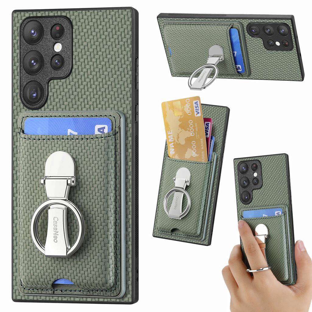 Geldbörse Kartenfach Tasche Hülle für Samsung Galaxy S23 Ultra S22 S21 Plus S20 FE A14 A54 A34 A53 A12 A23 Faltbare Hülle mit Ringhalter