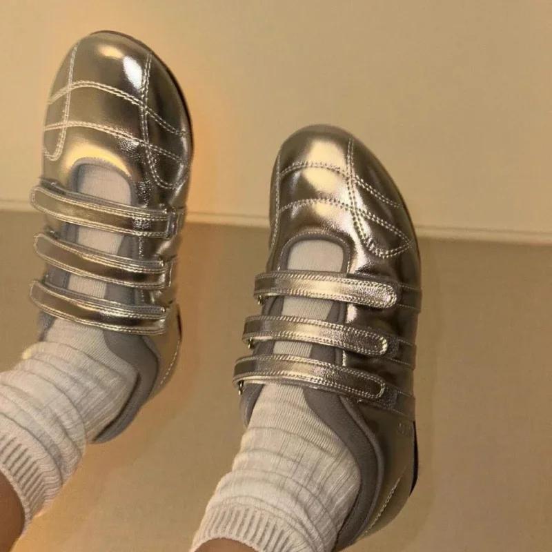 

Fashion Women s Sneakers Flats Running Sport Shoes Designer Spring Casual Shoes Woman 2025 New Brand Walking Comfort Femme Chaussures 35 серебряный