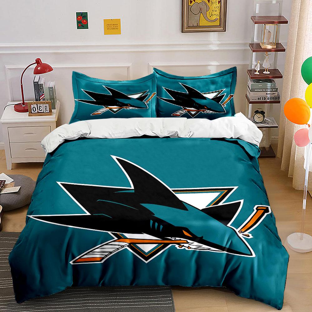 Shark Logo Bedding Set Bedding Duvet Cover Set Duvet Cover Pillowcases (1 * Duvet Cover 2 * Pillowcases, without duvet insert)