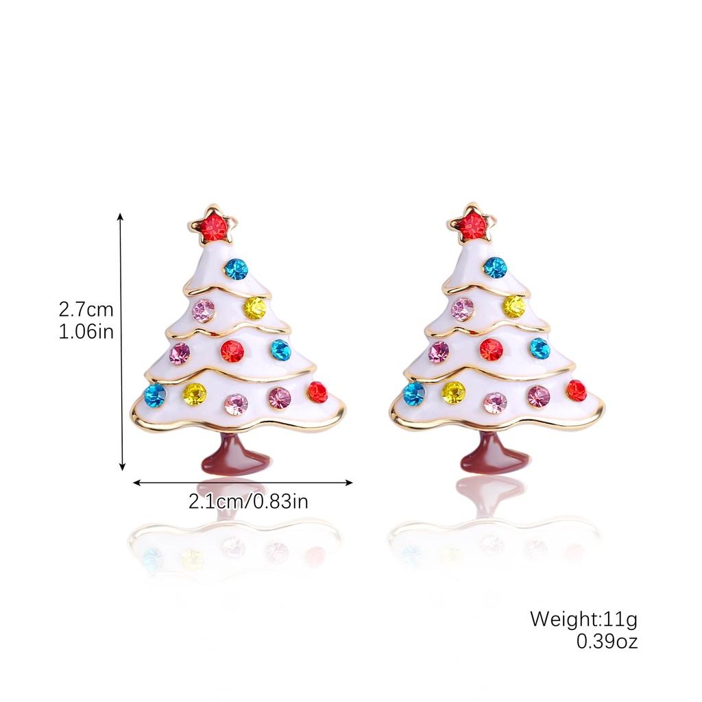 Europäisches und Amerikanisches Weihnachts-Ohrring-Set Funkelnde Diamant-Schneeflocke Glocke Feiertags-Ohr-Accessoires