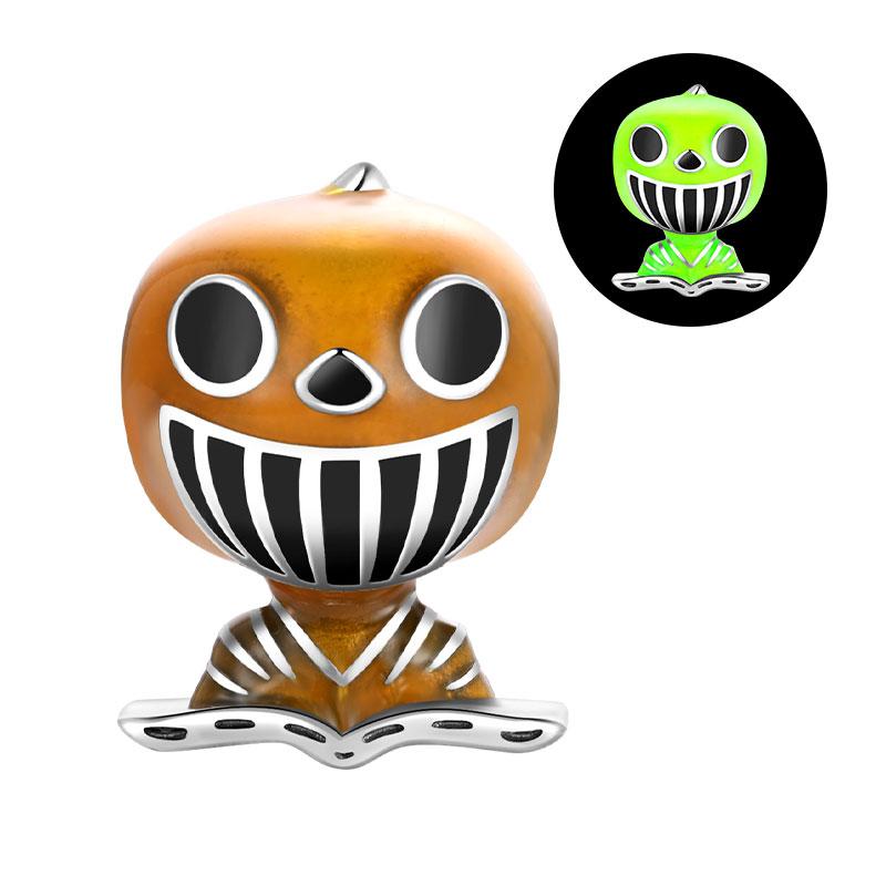 Original Charms Bead Copper Halloween Noctilucent Pumpkin Skull Candy Pendants Fit Diy Bracelet For Women Jewelry Gift