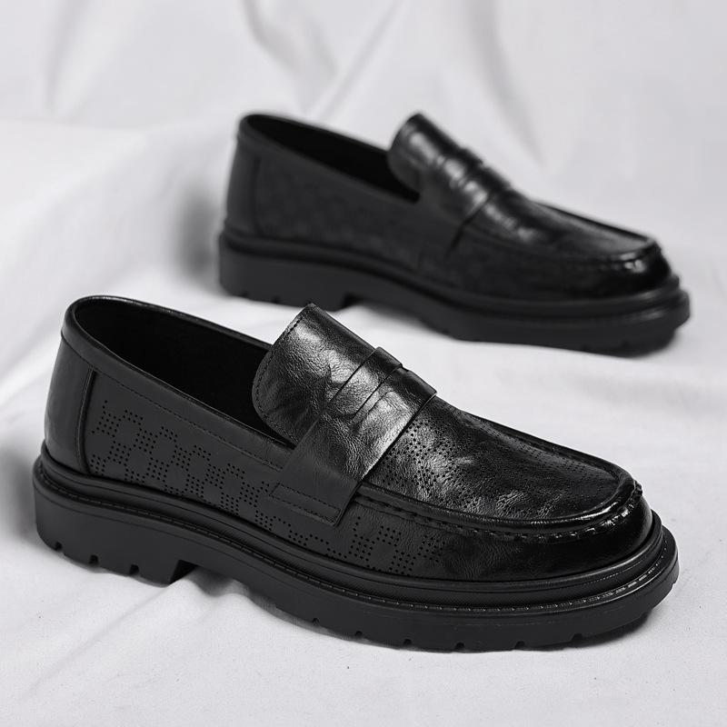 Casual Men's Thick-soled One-pedal British Wind Non-slip and Breathable Formal Men's Shoes Foot Fashion 2025