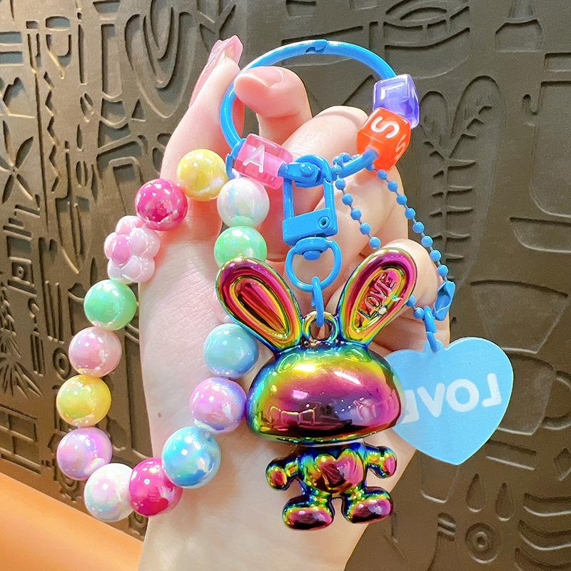 

Katong Acrylic Rabbit Beaded Bracelet Keychain Decoration