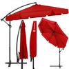 Springos® Parasol de jardin déporté avec manivelle, incluant une housse 350 cm