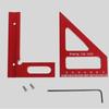 3D Multi Angle Aluminum Red Measuring Ruler 45/90 Degree Woodworking Square Protractor Drawing Line Miter Triangle Layout Tool
