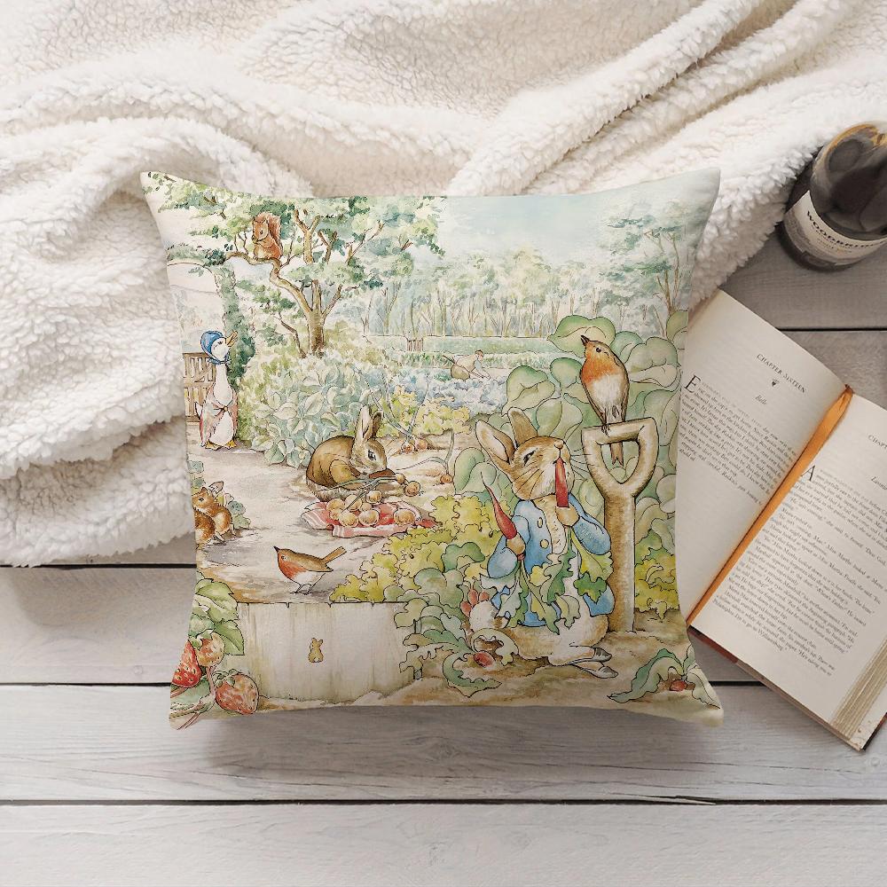 Cartoon Cute PPeter RRabbit Pillow Case Home Decoration Cushion Cover Suitable For Bedroom Car Office Sofa