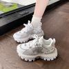 Women's Casual Shoes 2025 New Spring Autumn Color Block Aggan Shoes Slimming Sports Versatile Fiber Weave Upper Adult Shoes