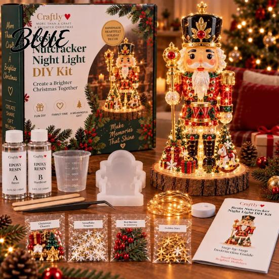 Family Craft Night Kit with Light DIY Christmas Tree Activity Resin Kit Epoxy Mold LED