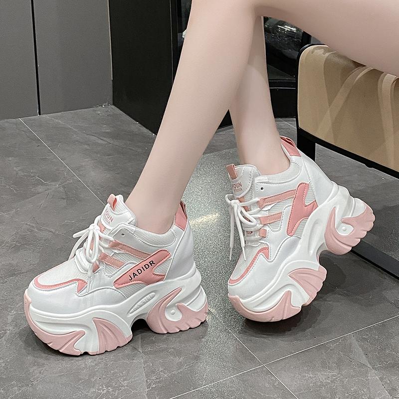 Fashion Hot Sale Women Platform Casual Breathable Mesh Shoes 2025 New Spring Chunky Sneakers Wedges Hollow Leisure Shoes for Woman