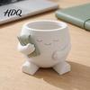 Succulent Planter Pot 3D Printed Cute Character Planter Sleepy Face Flower with Modern Minimalist Plant Basin Pillow Mini Desktop Container