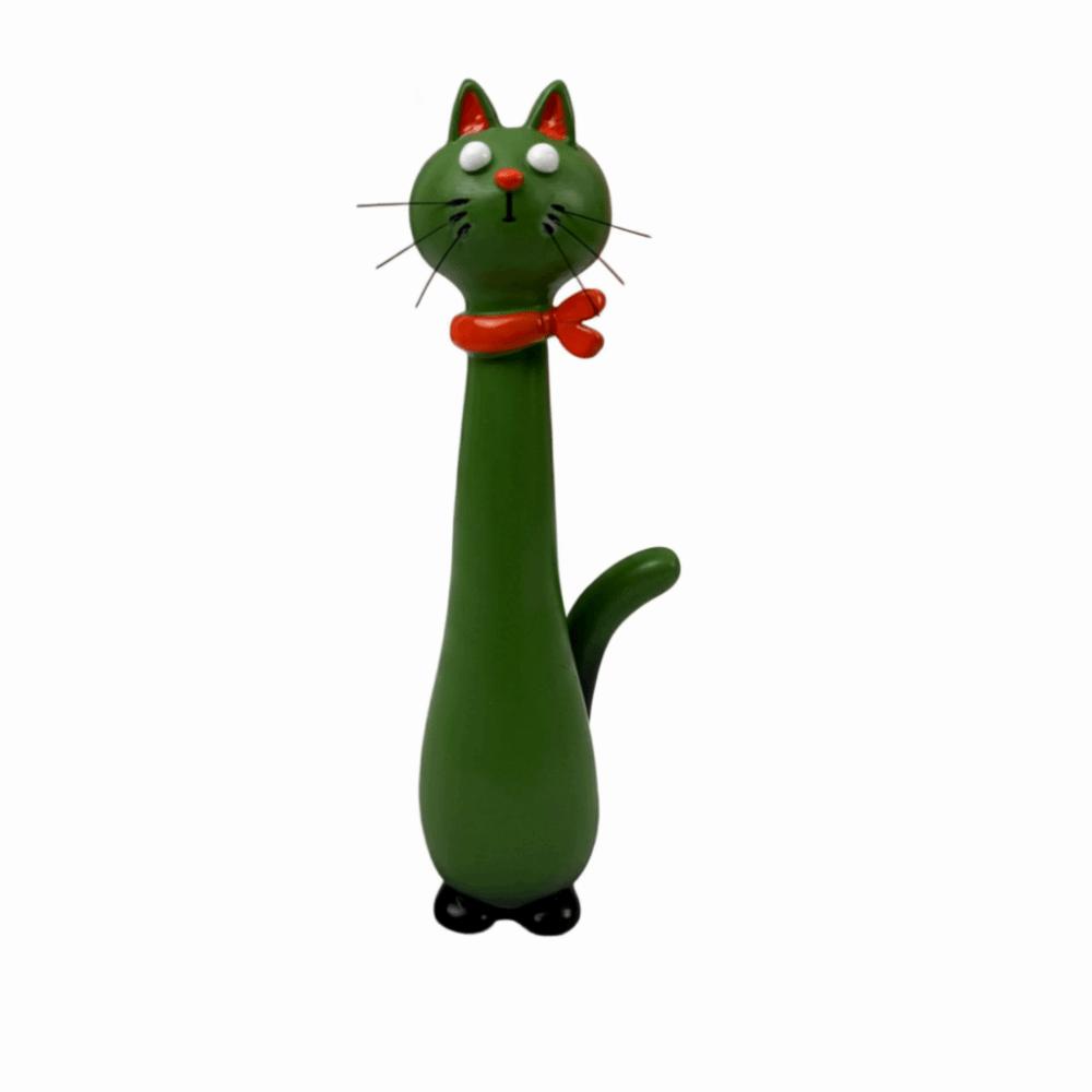 

Long-Necked Cat-Shaped Vase Cute Handmade Vase Ornaments Cat Flower Vase Living Room Emerald sleeping cat