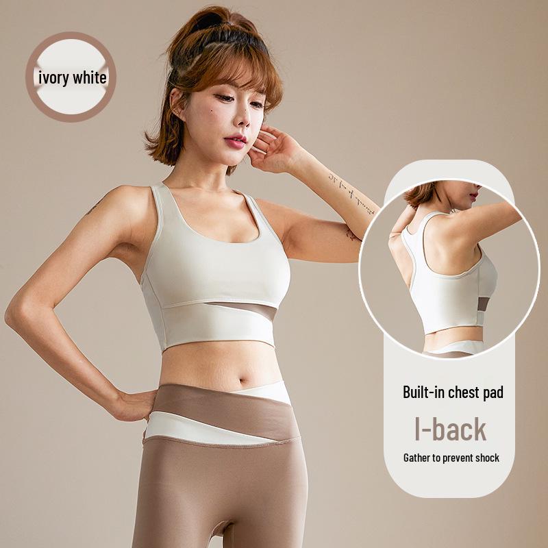 Dámská podzimní jógová souprava: Profesionální nárazuvzdorná sportovní podprsenka a vesta pro fitness a běh