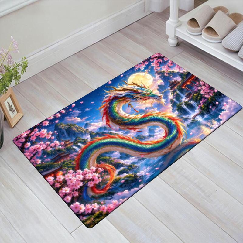 Dragon Carpet Rug for Living Room Bedroom Home Sofa Decoration,Kids play Non-slip Floor Mat