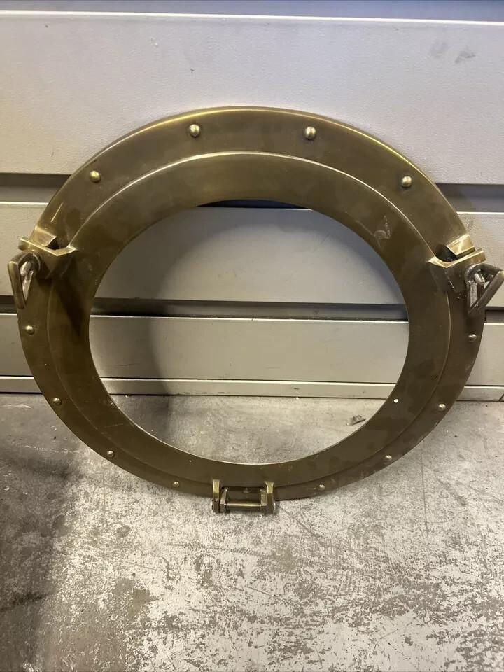 

Antique Brass Finish Port Hole 17 Nautical Maritime Boat Ship Window Wall Glass коричневий
