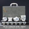 Dehua Suet Jade White Porcelain Kung Fu Tea Set Gift Box High-end Travel Tea Set Cover Bowl Teacup Print