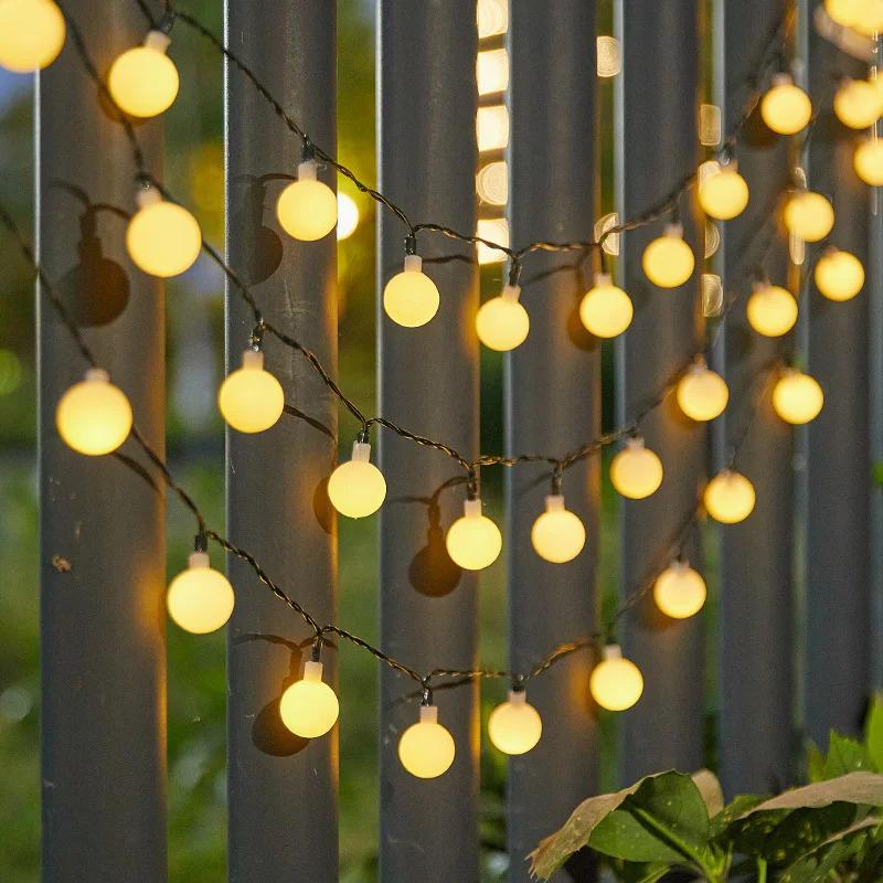 Solar Globe Ball LED String Lights 20/50/100 LED 8 Lighting Modes Wedding Fairy Light Christmas Garland Garden Party Decoration