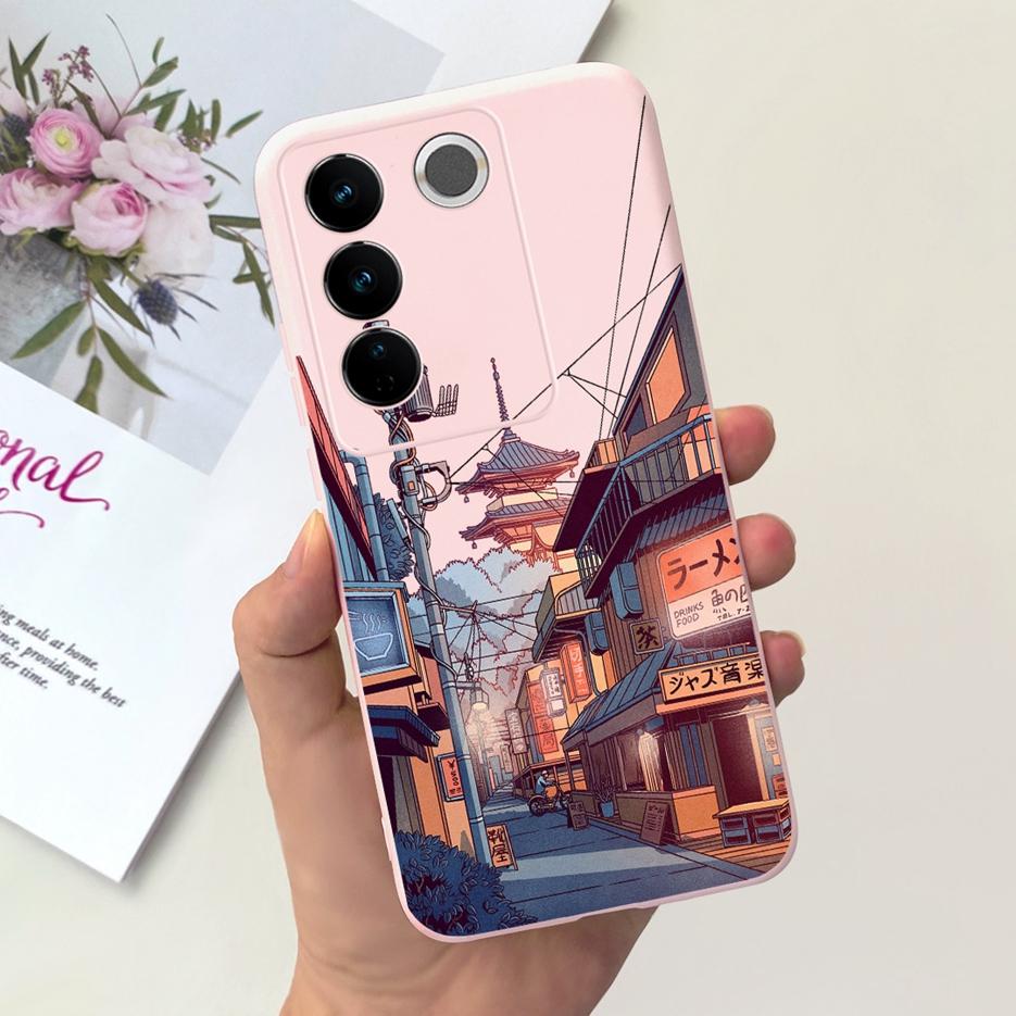 For Vivo V27 Case Vivo V27e V2237 Cute Fashion Painted Cover Soft Silicone Phone Case For Vivo V27 Pro V 27 V27e Back Cover Bags