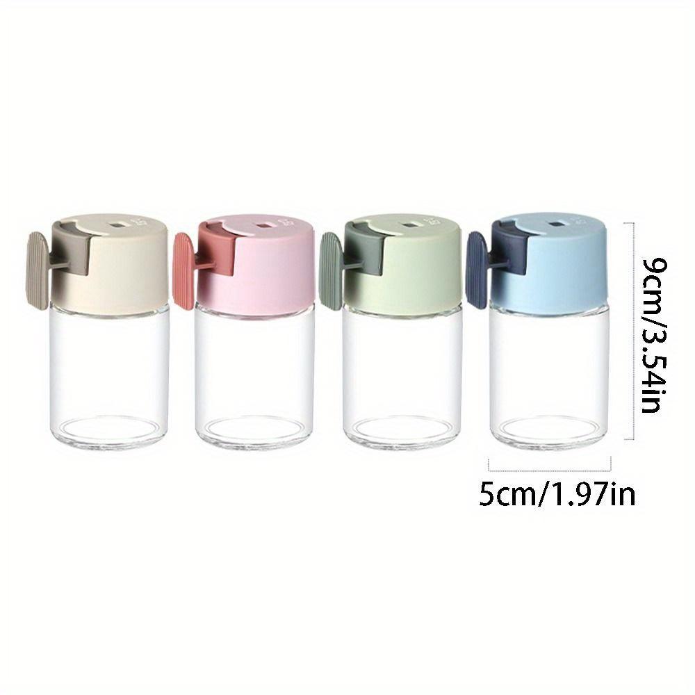 4pcs Press Type Measuring Seasoning Bottle Salt Tank 0.5g Transparent Precise Spice Dispenser Refillable Food Grade Salt Control Containers
