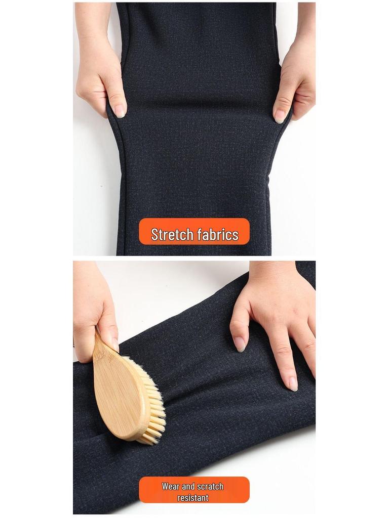 Mom's Fleece-Lined High Waist Warm Pants for Elderly – Loose Fit, Straight Leg Trousers for Spring & Autumn