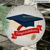 2D Flat 1pc, 8x8 in, Graduation Happy Aluminum Metal Decorative Signs & Plaques, Local Style with Graduation Cap and Graduation Certificate Design