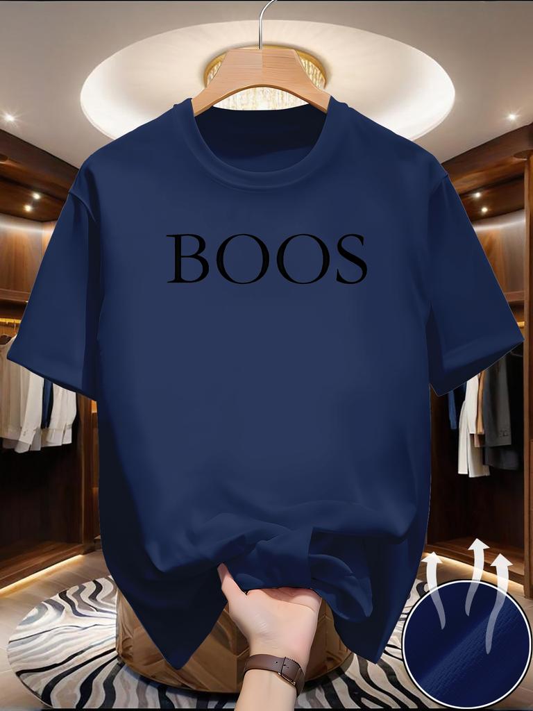 New Unisexs Trendy Short Sleeved Round Neck Tshirt with Letter Print Pattern Sporty and Comfortable Summer Casual Top