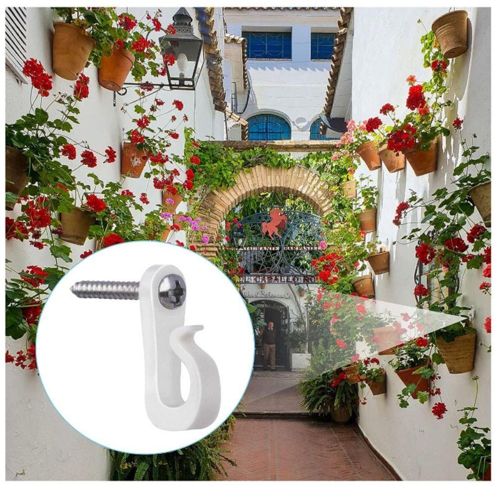 New With Screw Lights Hook Plastic Black White String Light Hangers Garage Hooks Indoor And Outdoor