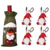 Kreativní vánoční sada na víno Zlaté sametové šaty Obaly na láhev vína Rukáv Santa Sněhulák Vánoce Nový rok Dekorace na jídelní stůl