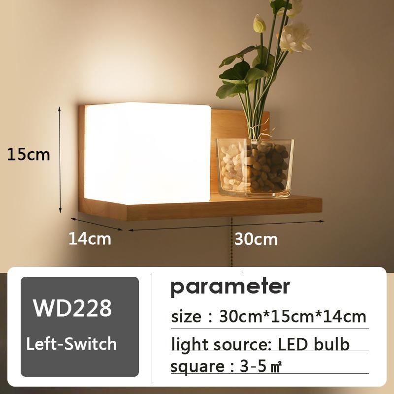 

Сучасний простий бра Настінний світильник Nordic Вітальня Спальня Фойє Читання Дерево Освітлення Приліжковий прохід Домашній внутрішній фоновий настінний світильник Cool White(5500-7000K)