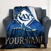 Name Custom Tampa Bay Rays Logo Print Flannel Blanket High Quality Warm Comfortable Cover for All Seasons Perfect for Gifts Home Decor