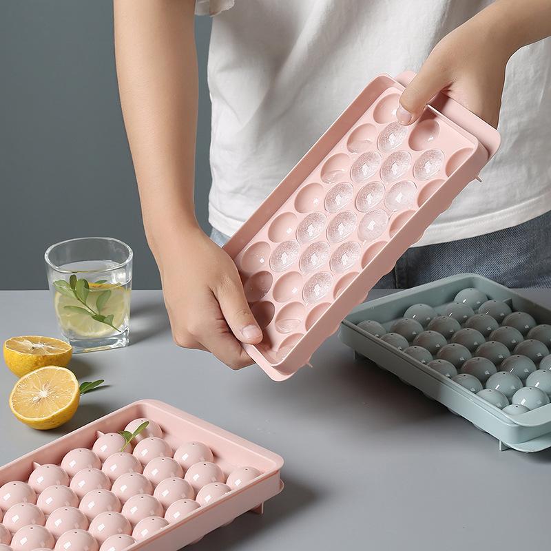 Home Creative 33 Compartments Ice Making Ball Shape Homemade Ice Compartment Moulds