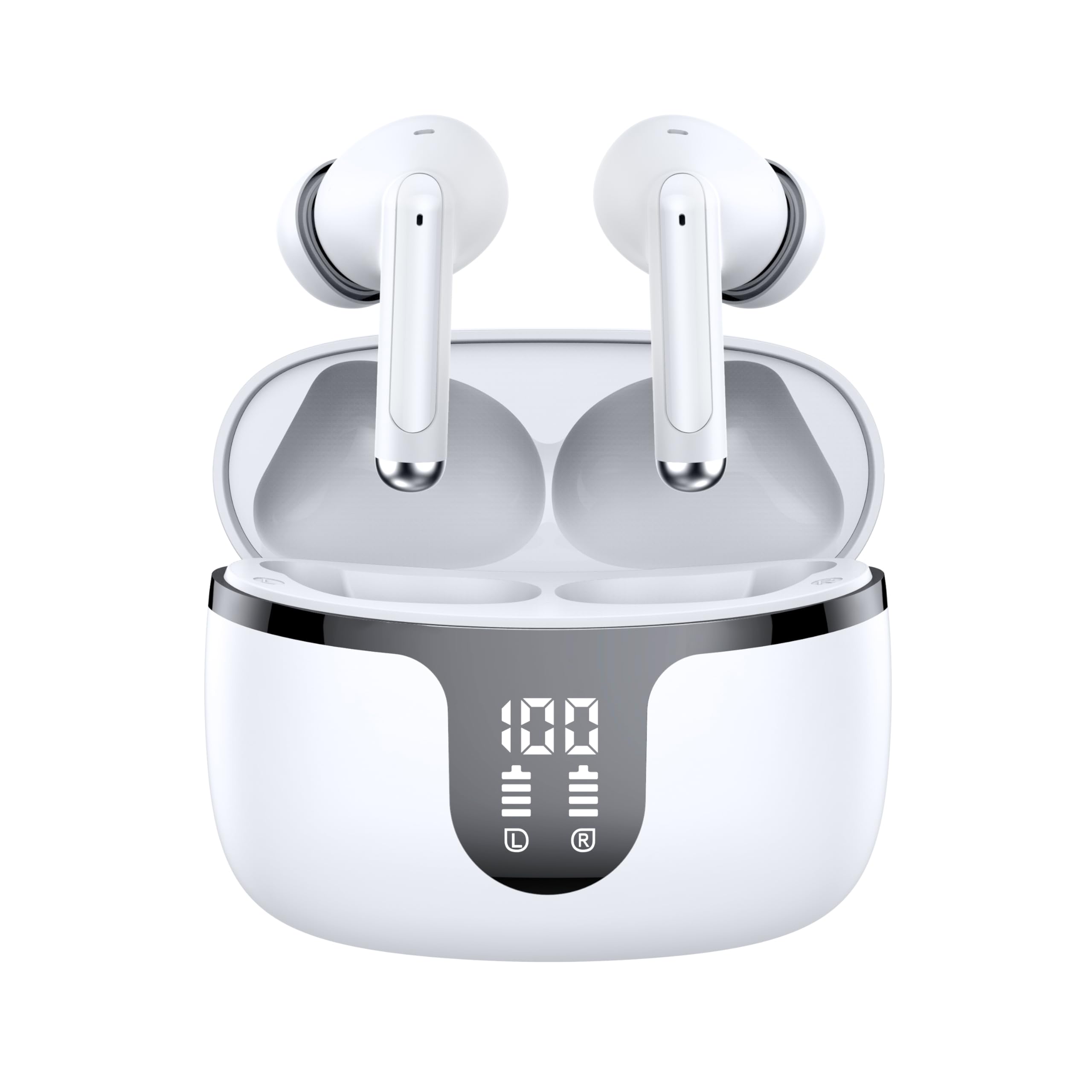 

Bluetooth Enhanced Sound Wireless Bluetooth Bluetooth Canal ENC Call Noise LED Includes Automatic Comfortable Up to 40H Music Touch Japanese Voice білий