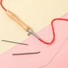 5Pcs Wooden Handle Punch Needle Set 2.5mm/3.5mm/5mm Tailors Awl Set  For Beginner Embroidery