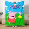 Pig Peppa Print Flannel Blanket High Quality Warm Comfortable Cover for All Seasons Perfect for Gifts Home Decor