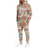 Men's Christmas Print Hoodie and Straight Leg Sweatpants 2 Piece Casual Outfit