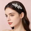 Crystal Alloy Flower Hairband, Anti-slip Headband Hairpin, Bridal Headpiece