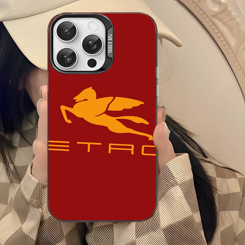 Fashion And Luxury E-Etro Phone Case For IPhone 17 16 15 14 11 12 13 Pro Max Plus Pro Colored Silver Cover